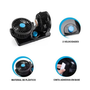 Ventilador 2 en 1 para Carro Giratorio 360